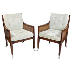 Pair of Regency Mahogany and Caned Armchairs