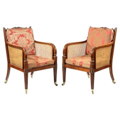Pair of Regency Mahogany Bergère Armchairs