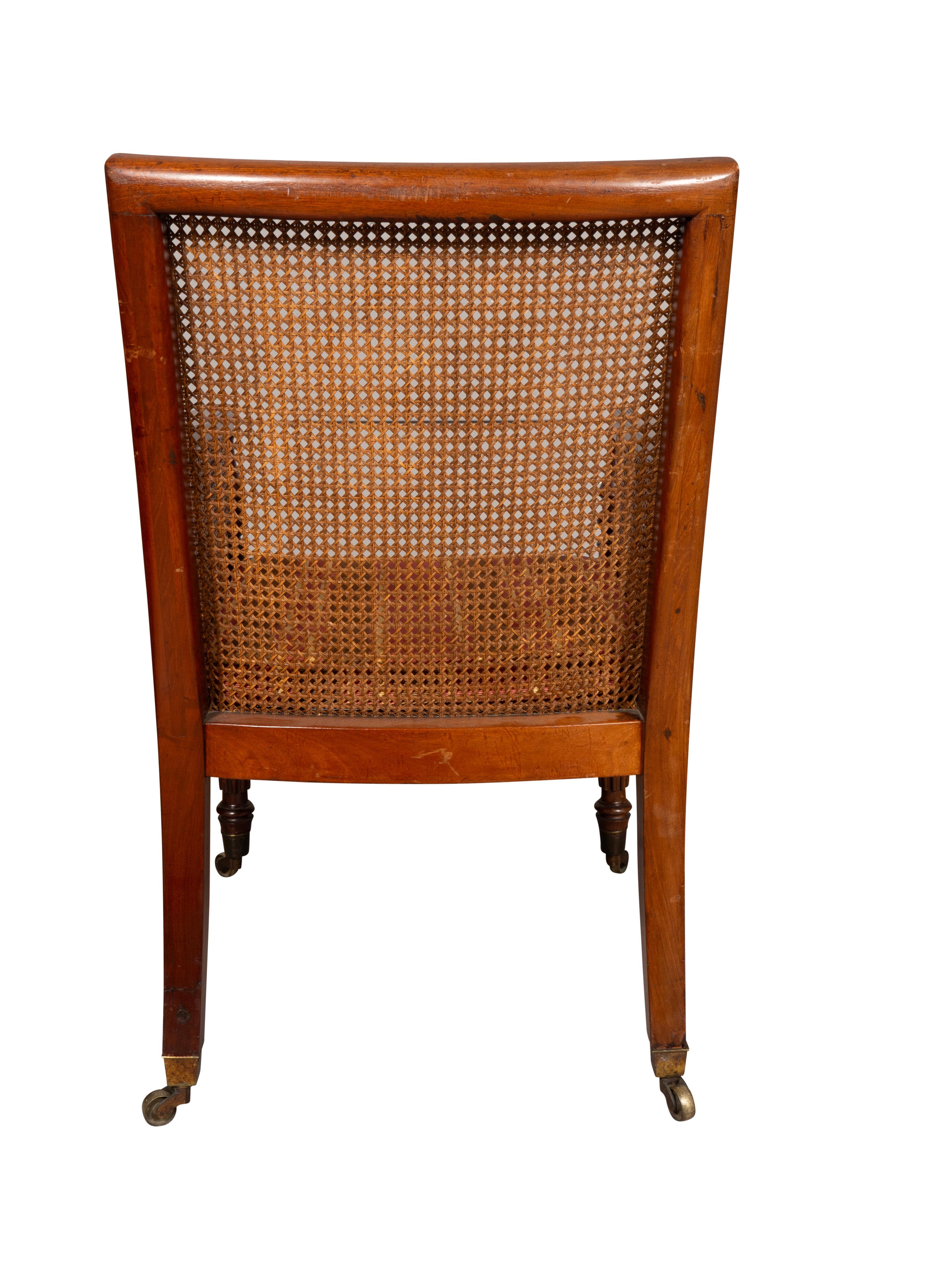 Pair Of Regency Mahogany Caned Armchairs For Sale 3