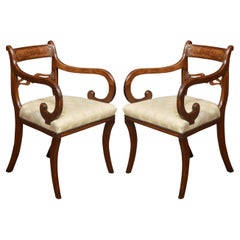 Pair of Regency Mahogany Carver Armchairs