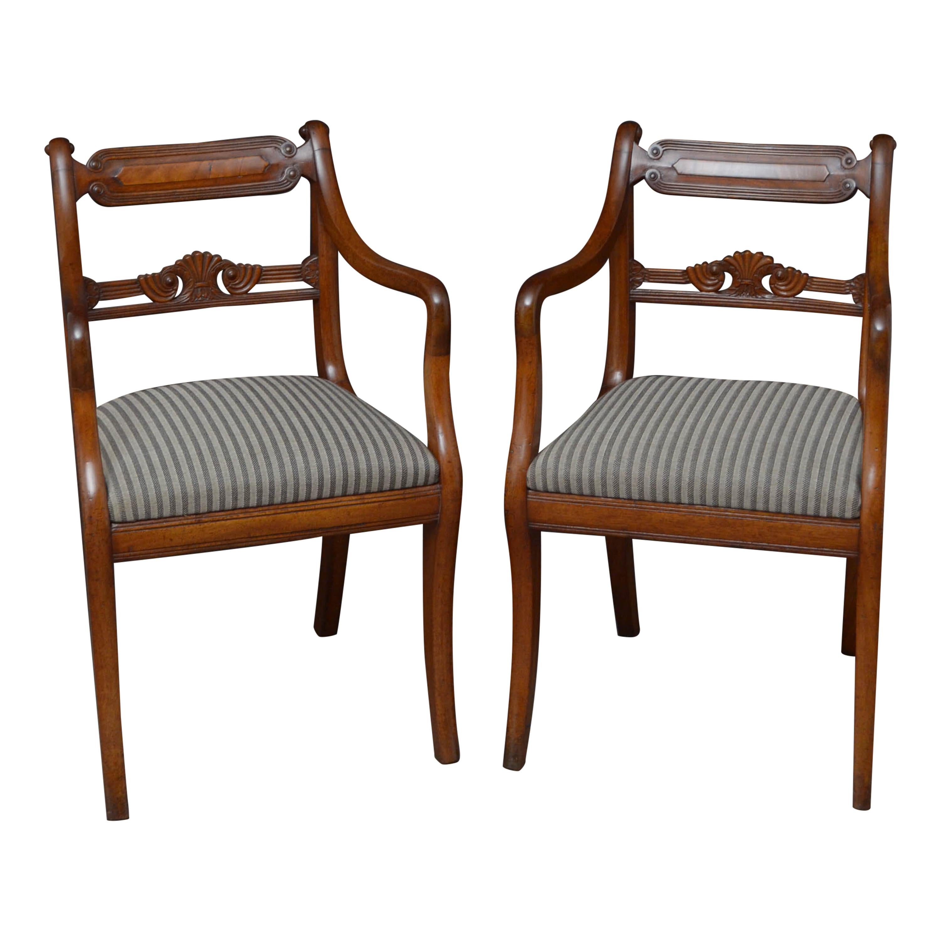 Pair of Regency Mahogany Carvers