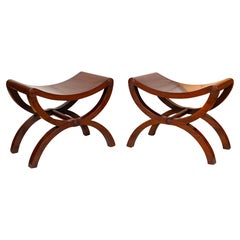 Pair of Regency Mahogany Curule Form Benches