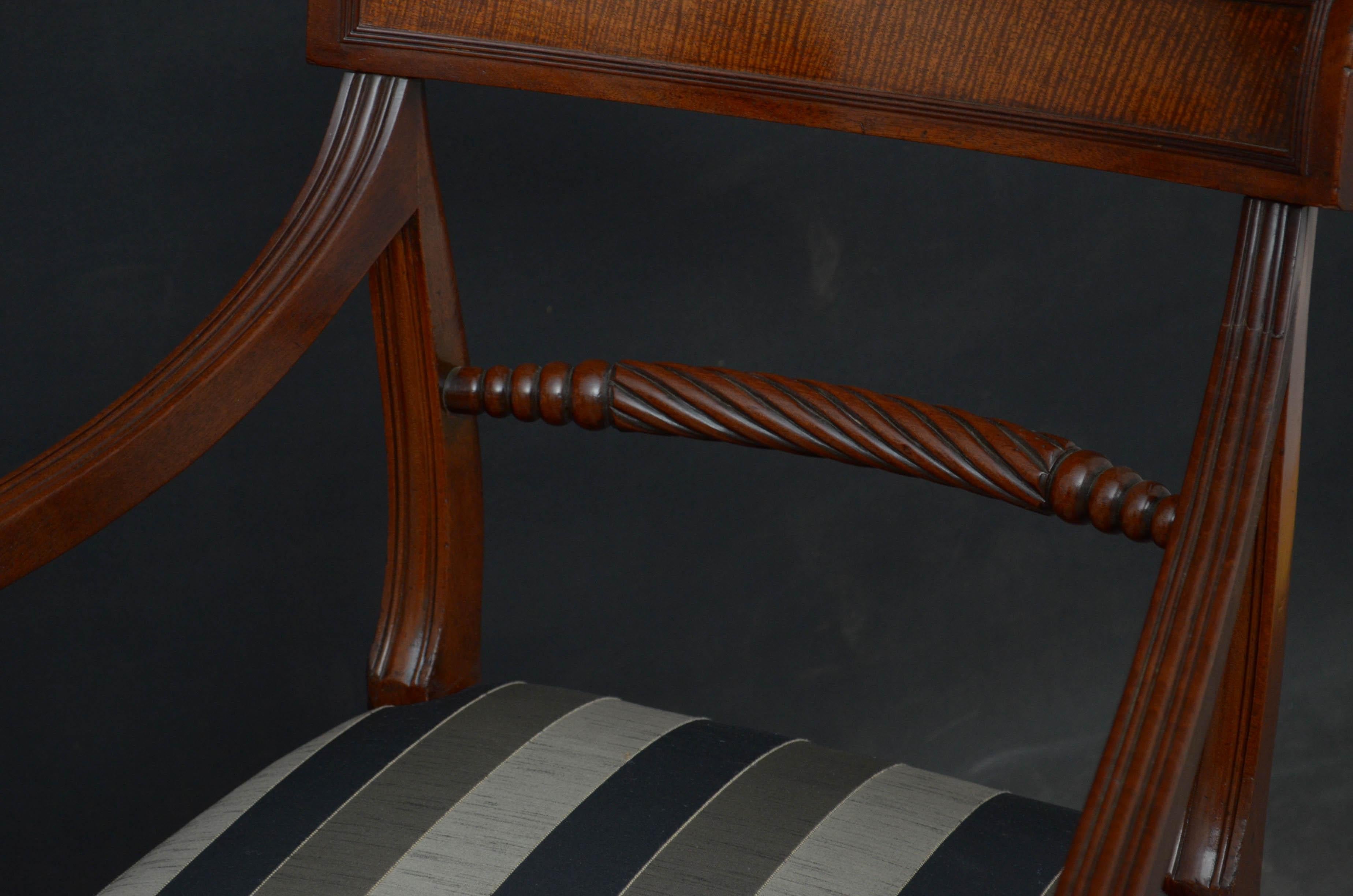 Pair of Regency Mahogany Elbow Chairs In Good Condition In Whaley Bridge, GB