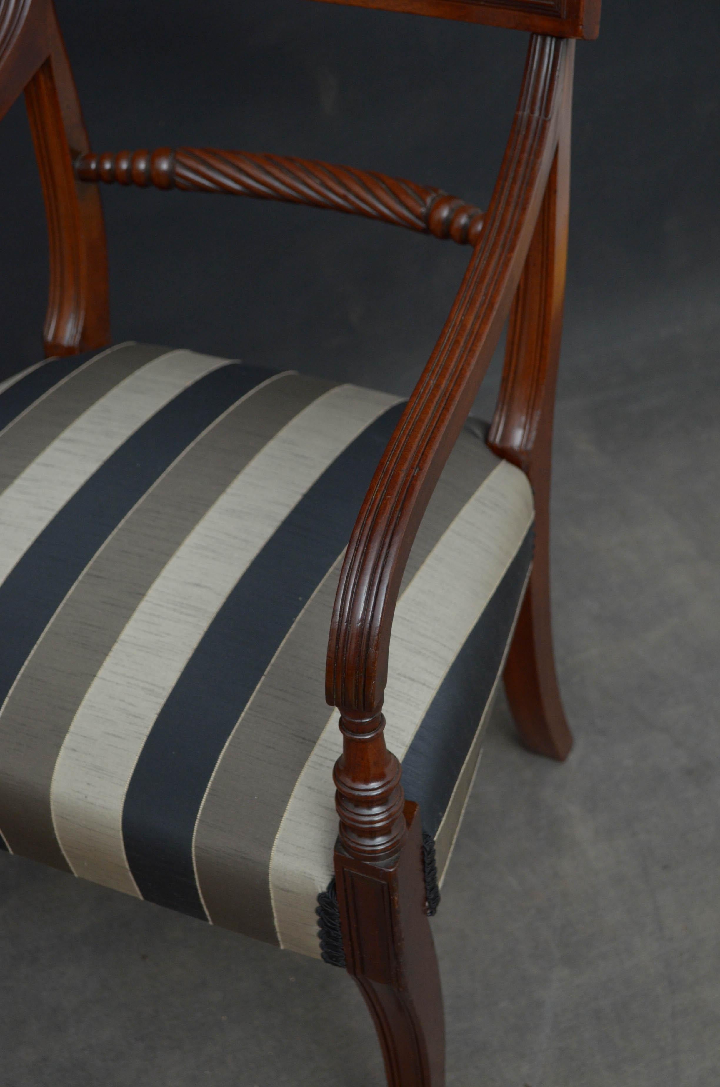 Pair of Regency Mahogany Elbow Chairs 1
