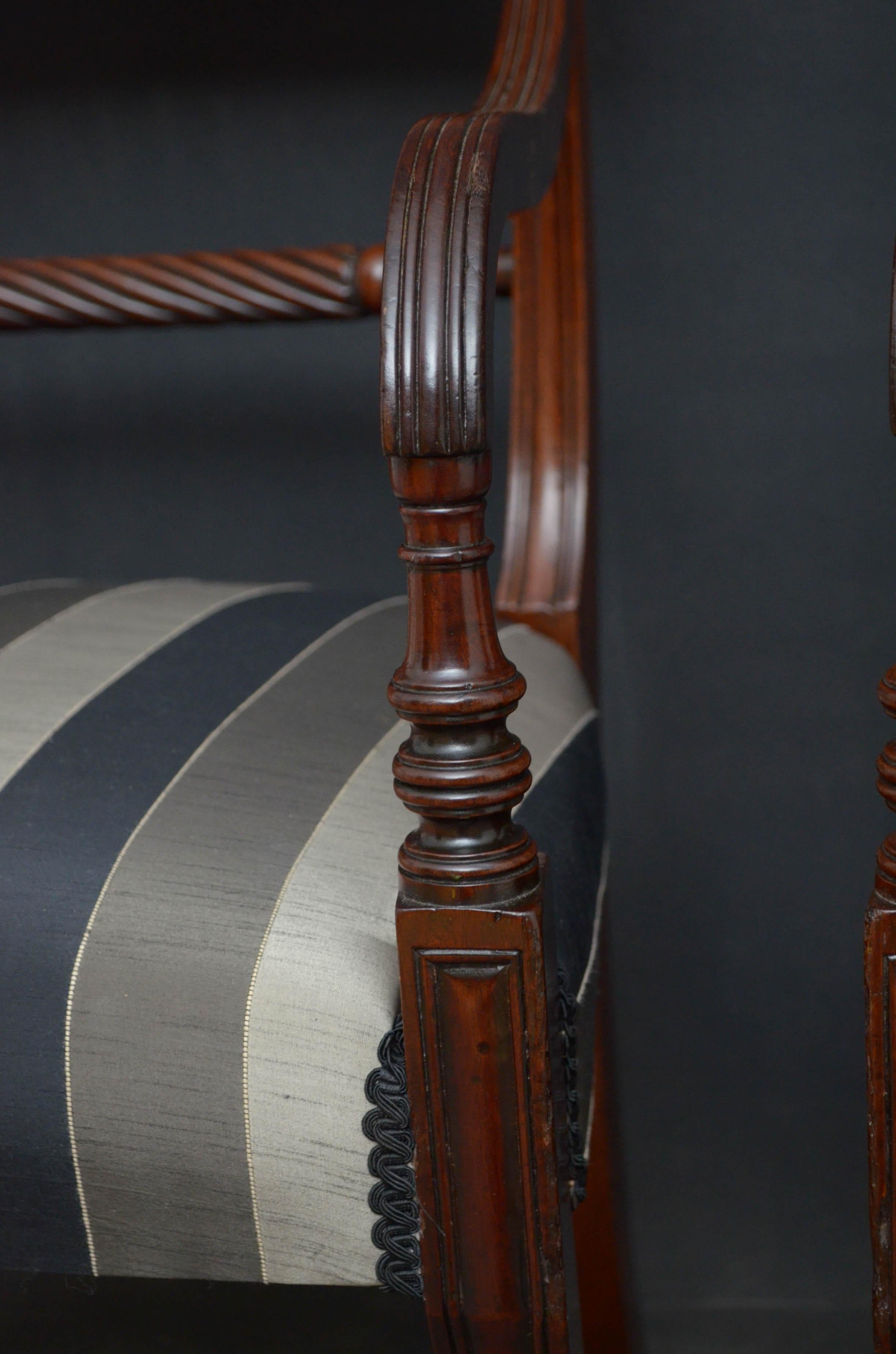 Pair of Regency Mahogany Elbow Chairs 2