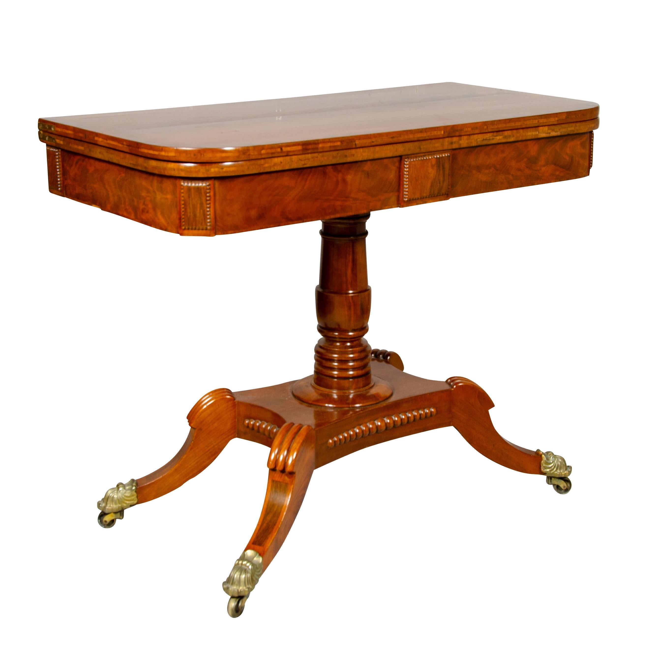 Pair of Regency Mahogany Games Tables For Sale 11