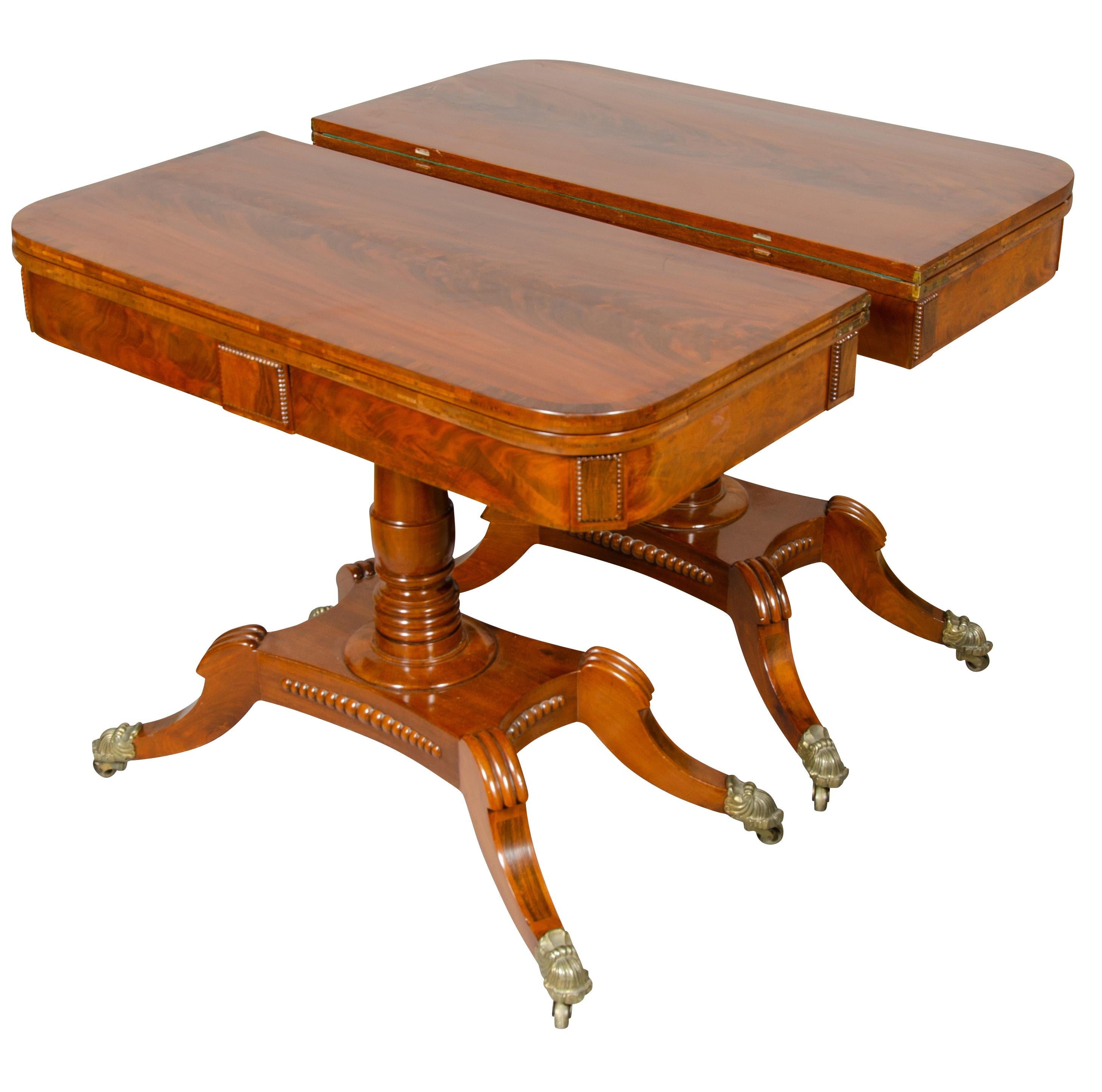 Early 19th Century Pair of Regency Mahogany Games Tables For Sale
