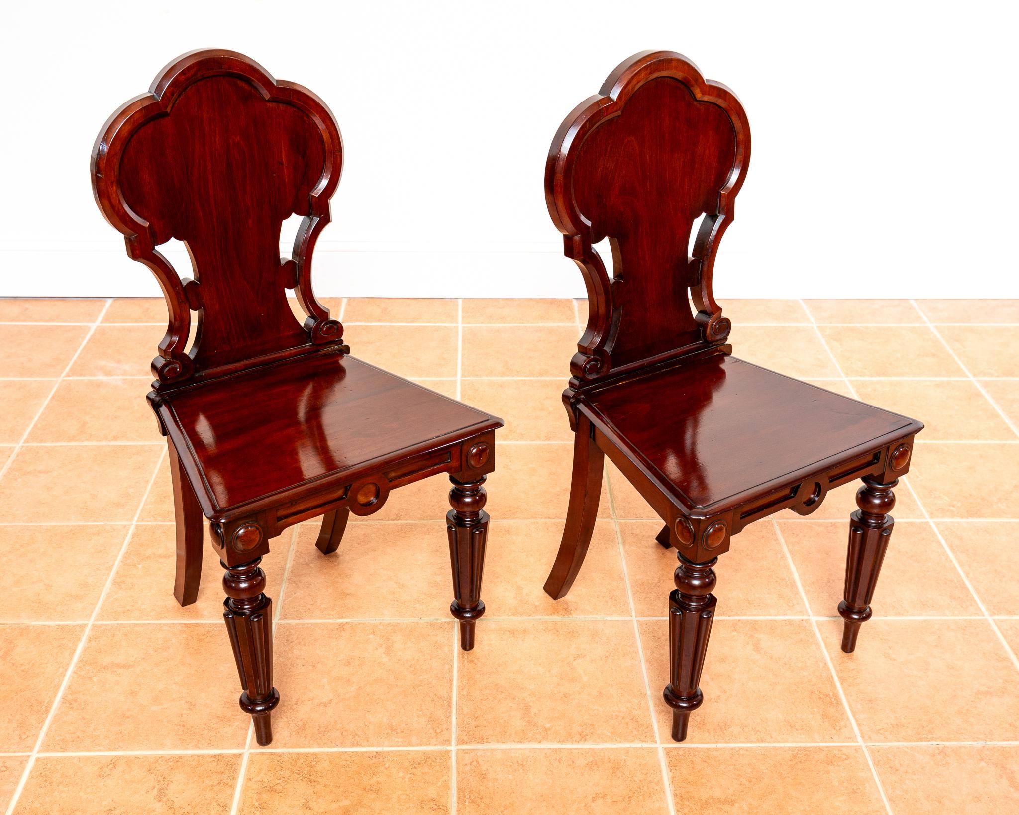 Paar Regency-Mahagoni-Hallenstühle aus der Regency-Zeit 1810 Gillows Of Lancaster Country House im Angebot 6