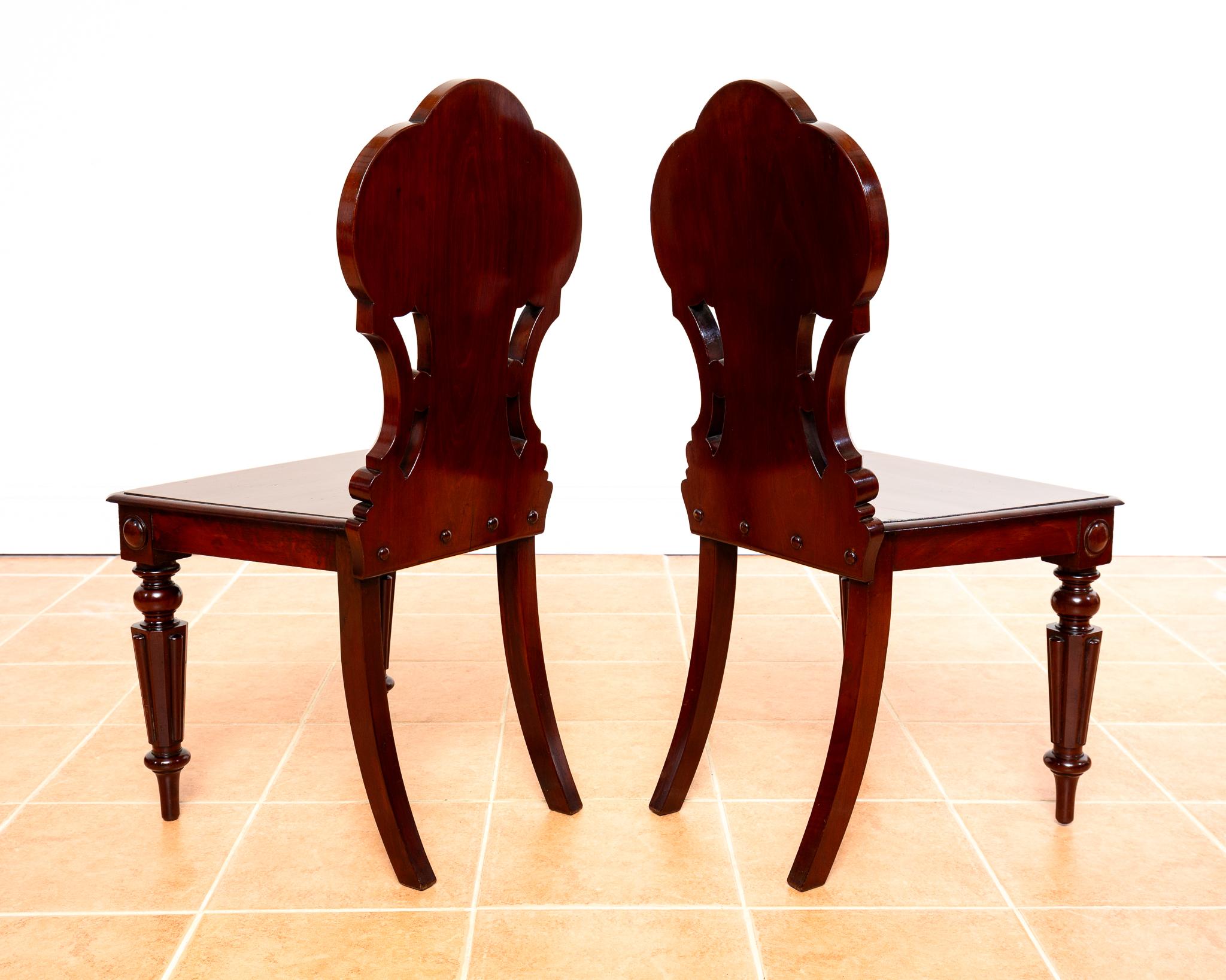Paar Regency-Mahagoni-Hallenstühle aus der Regency-Zeit 1810 Gillows Of Lancaster Country House im Angebot 3