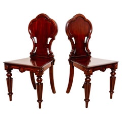 Antique Pair Of Regency Mahogany Hall Chairs 1810 Gillows Of Lancaster Country House