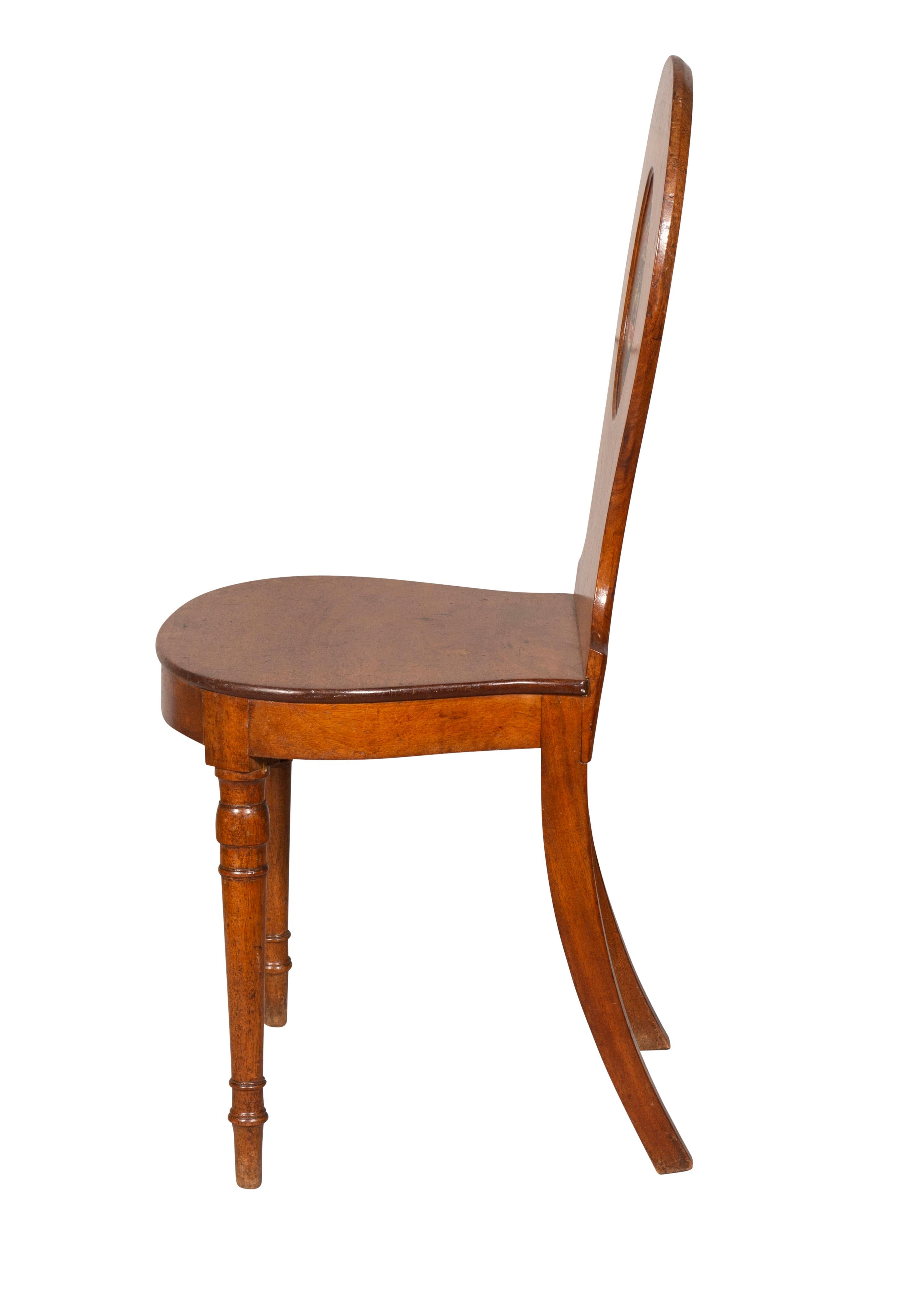 Pair of Regency Mahogany Hall Chairs 2