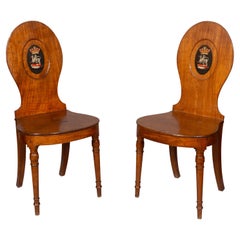 Pair of Regency Mahogany Hall Chairs