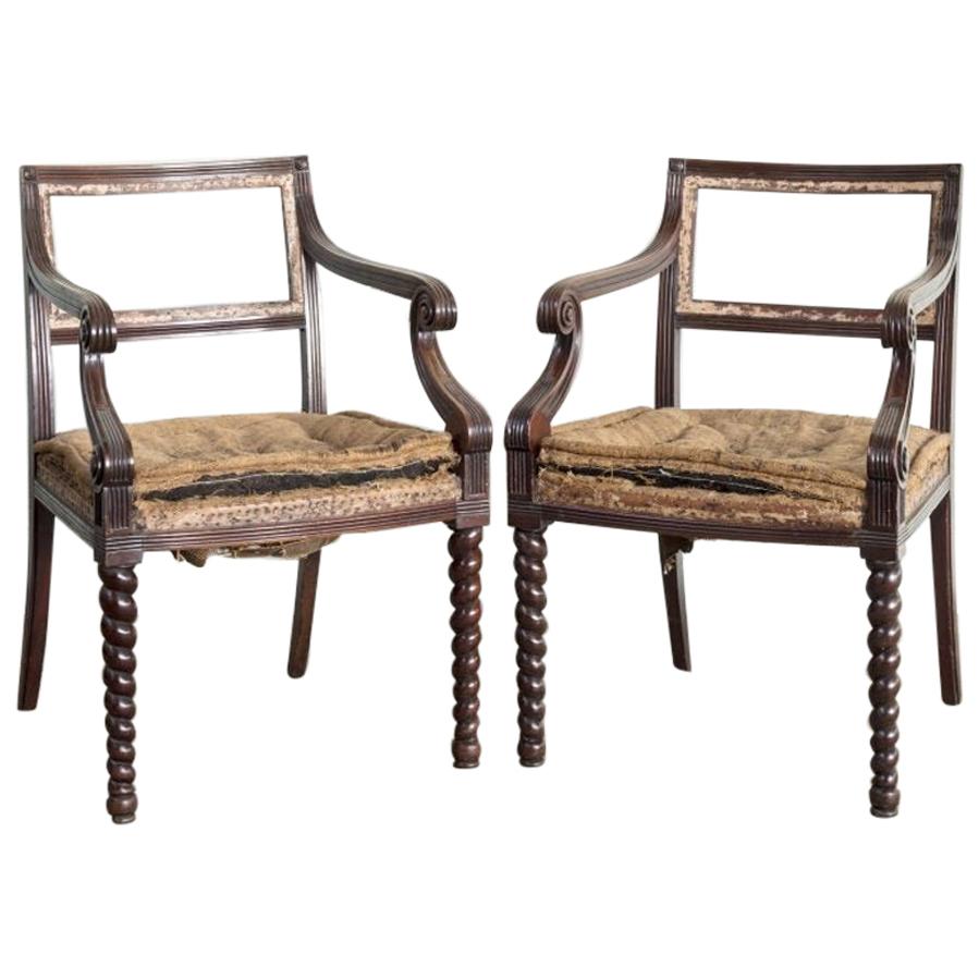 Pair of Regency Mahogany Side Chairs