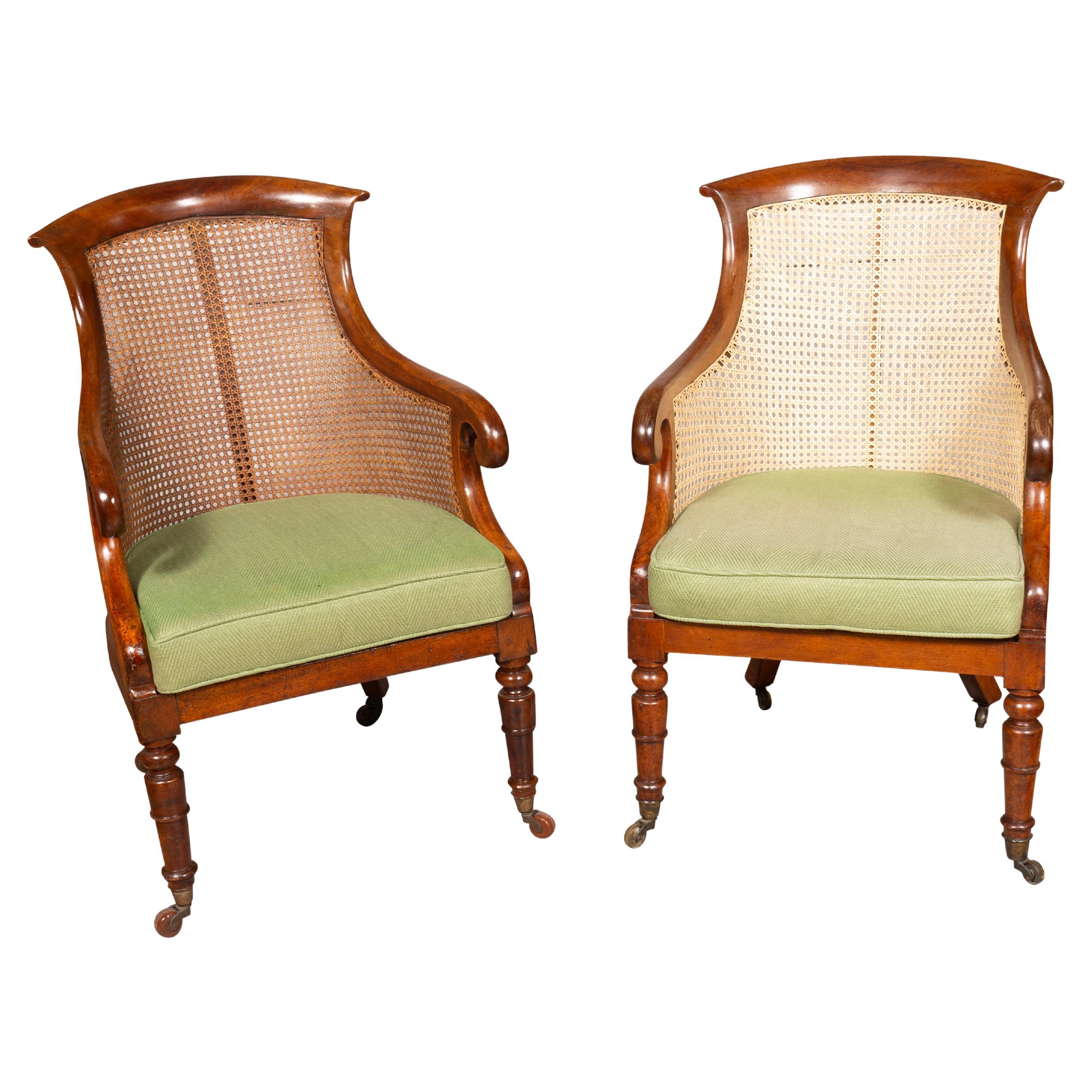 Pair Of Regency Mahogany Tub Chairs