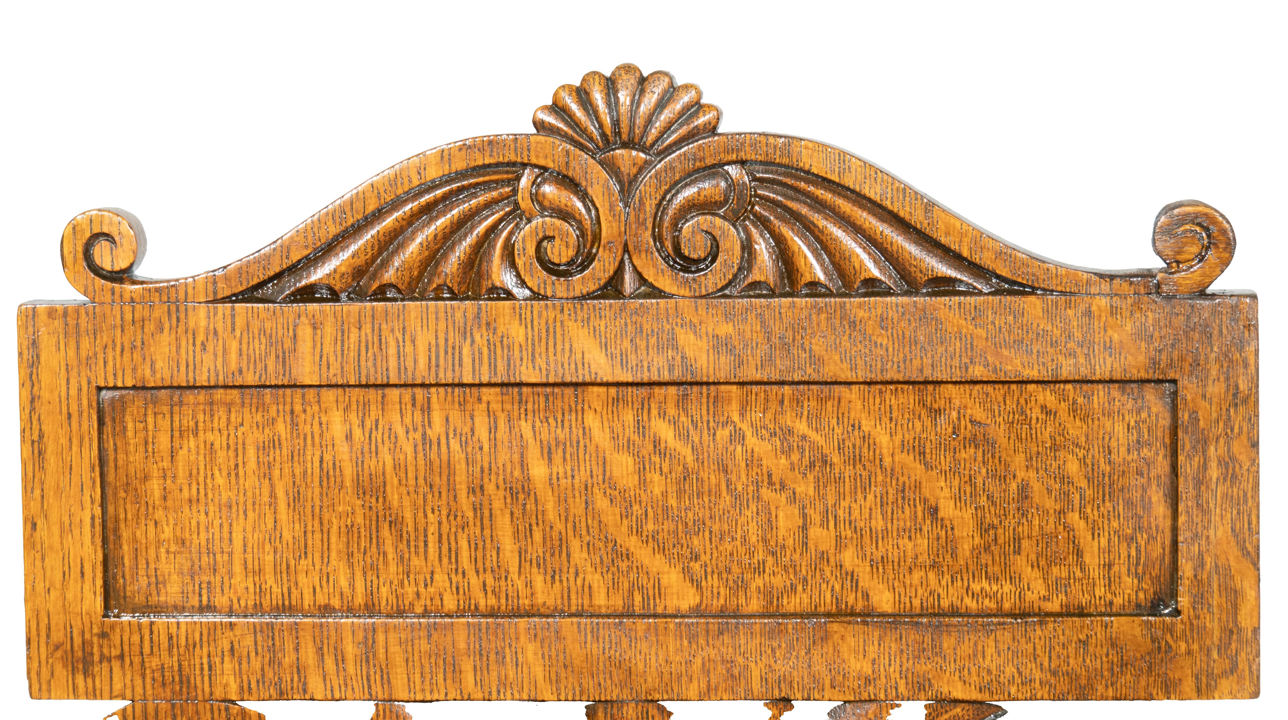 Pair Of Regency Oak Hall Chairs For Sale 6