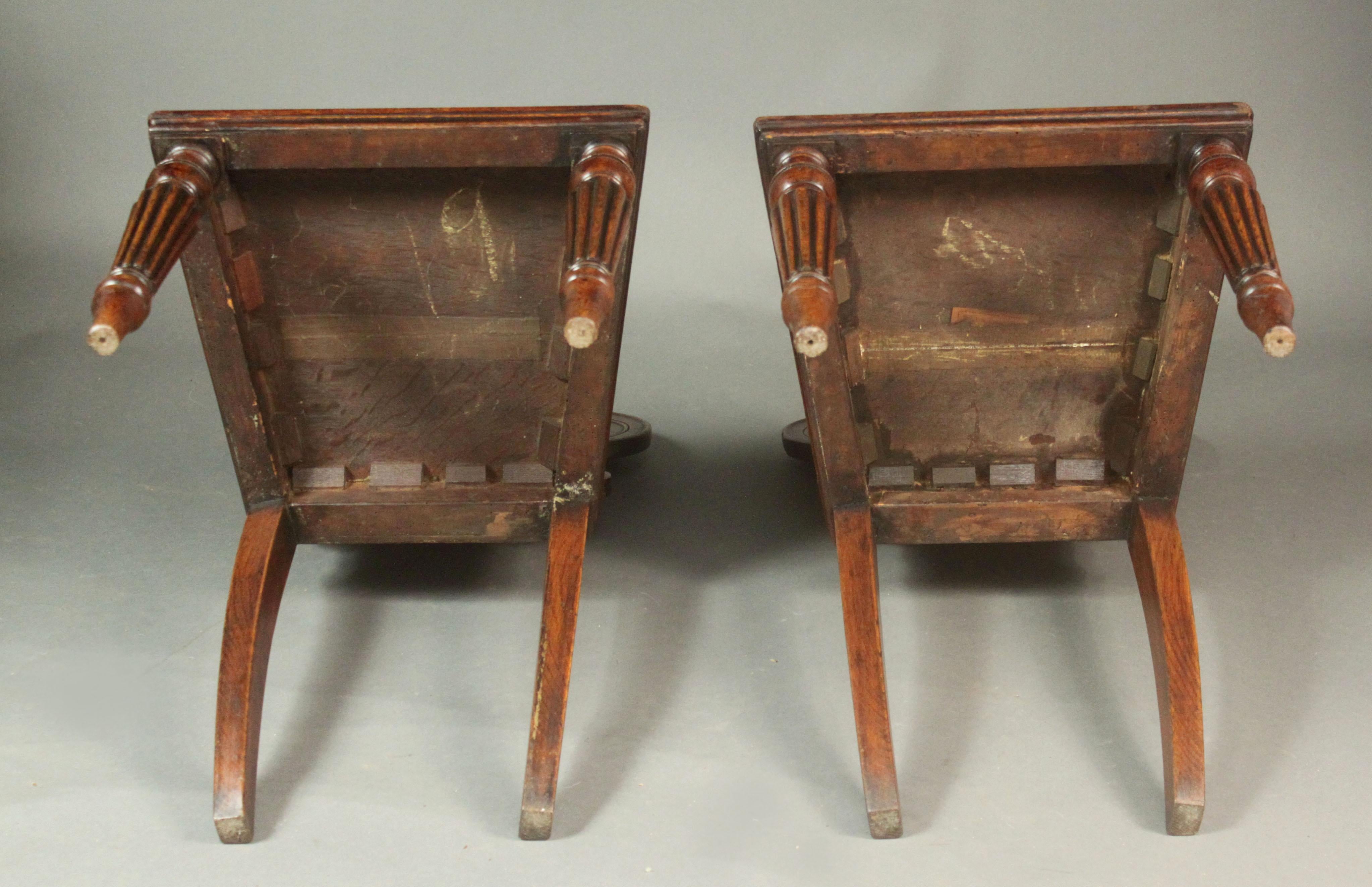 Pair of Regency Oak Hall Chairs For Sale 2