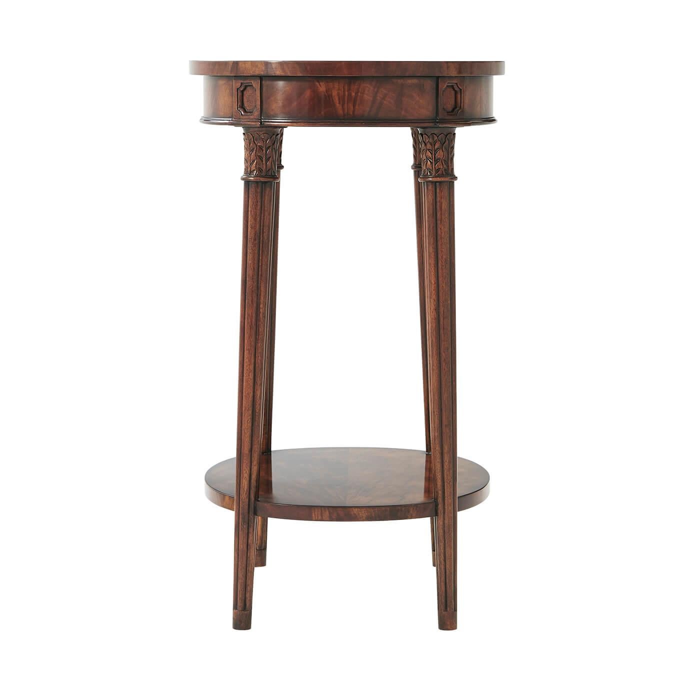 Vietnamese Pair of Regency Oval Mahogany Side Tables For Sale