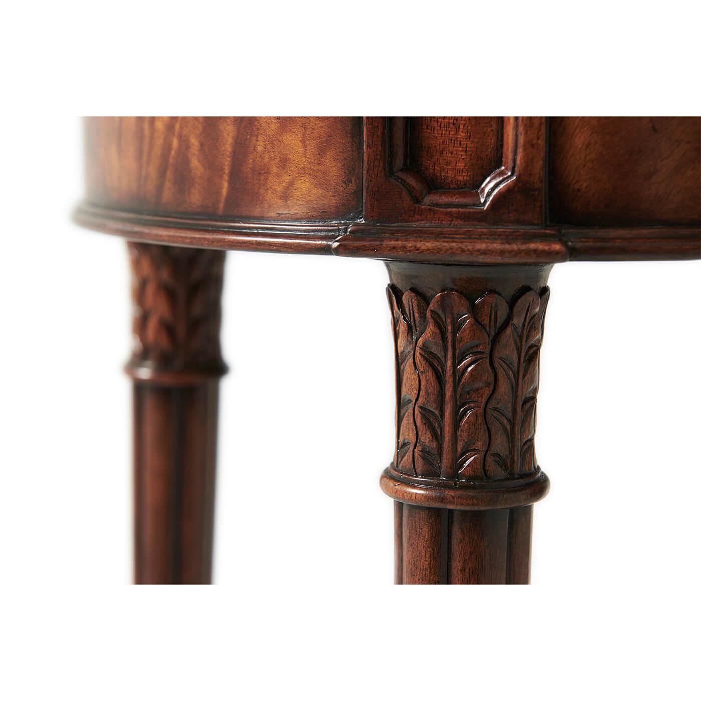 Contemporary Pair of Regency Oval Mahogany Side Tables For Sale