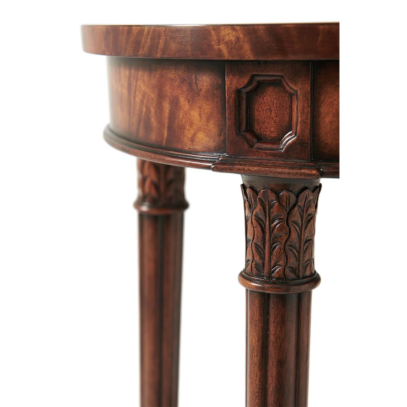 Wood Pair of Regency Oval Mahogany Side Tables For Sale