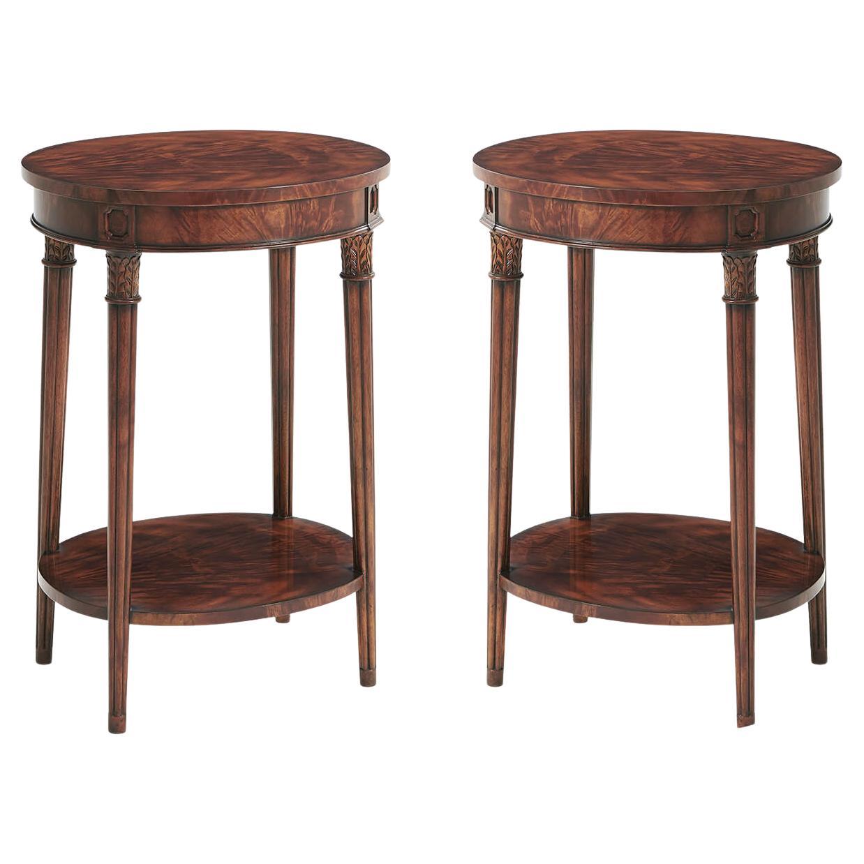 Pair of Regency Oval Mahogany Side Tables