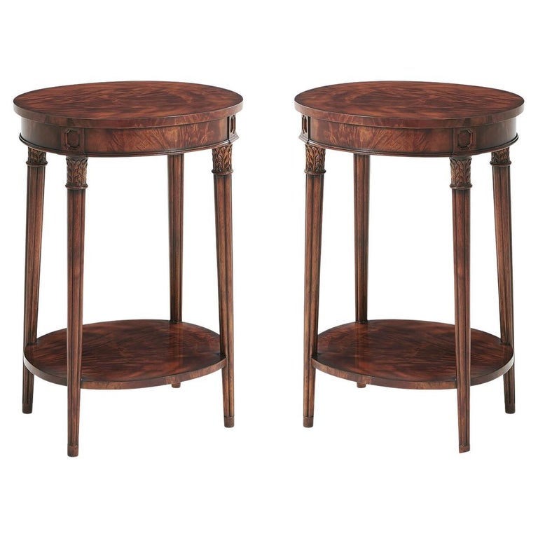 Pair of Regency Oval Mahogany Side Tables For Sale at 1stDibs
