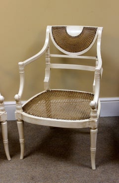 Pair Of Regency Painted Bergere Chairs
