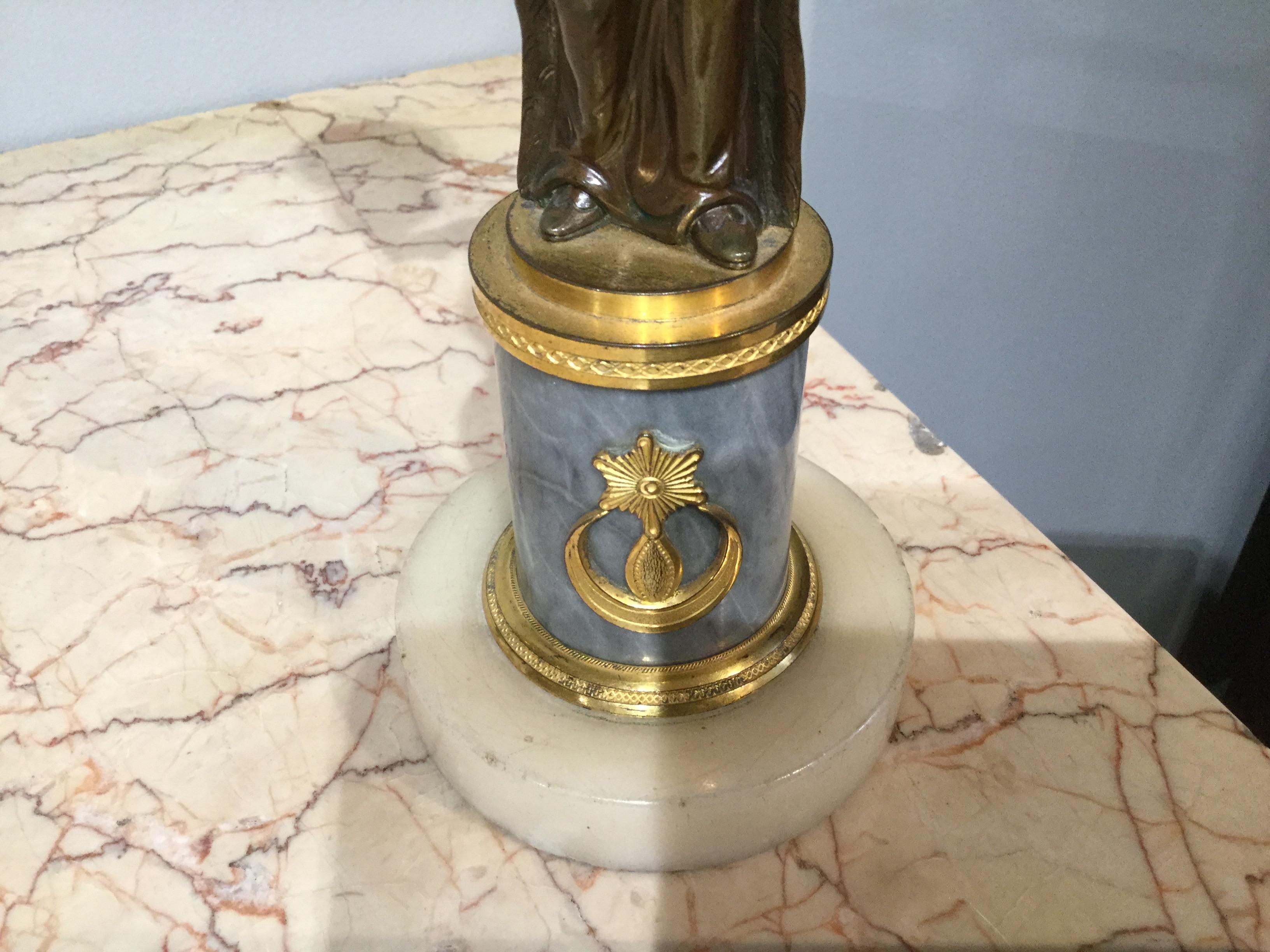 Pair of Regency Period Candlesticks with Bronze Turkish Figures In Good Condition For Sale In Bradford on Avon, GB