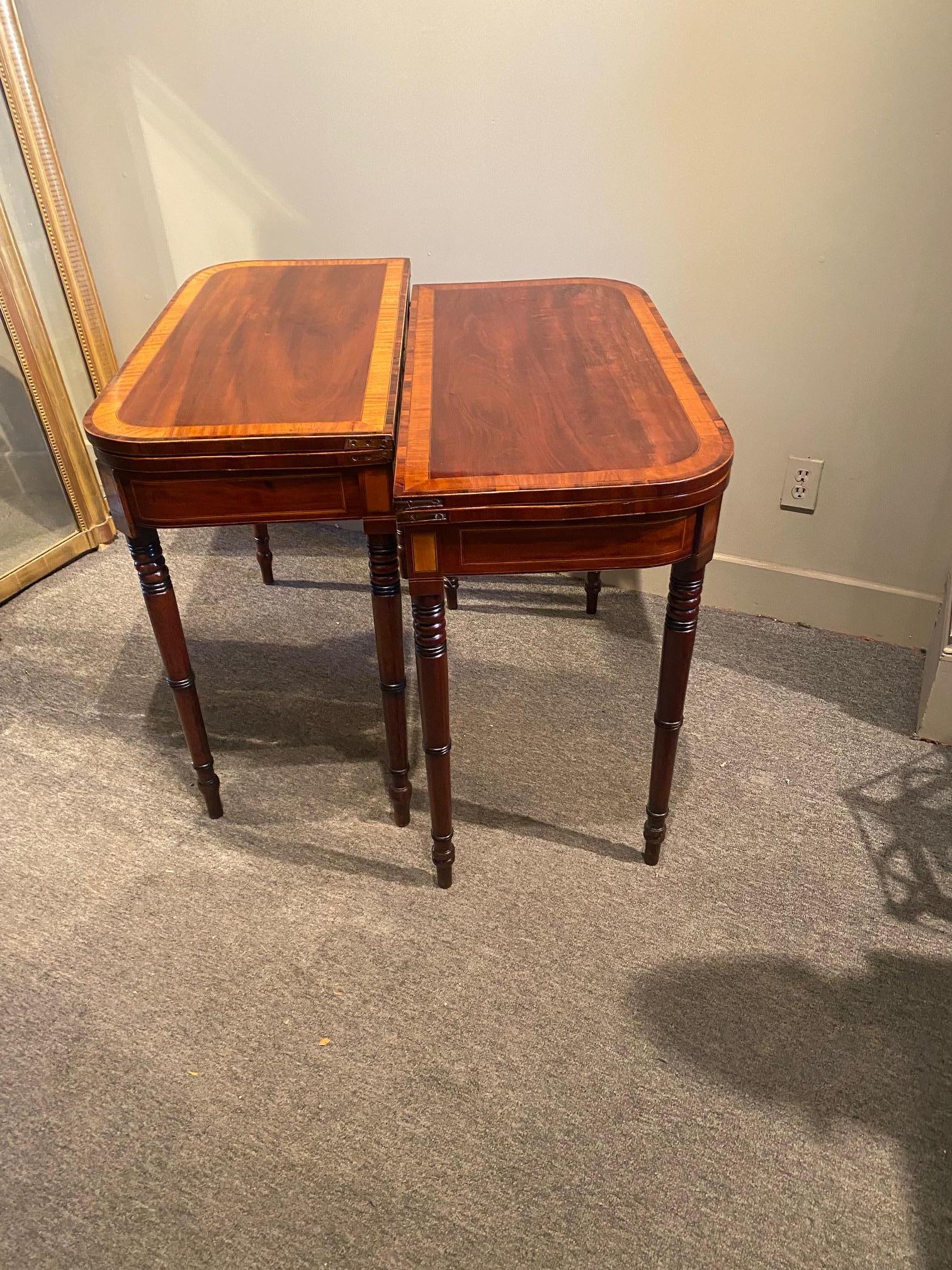 Pair of Regency Period Mahogany Games/tea tables 10