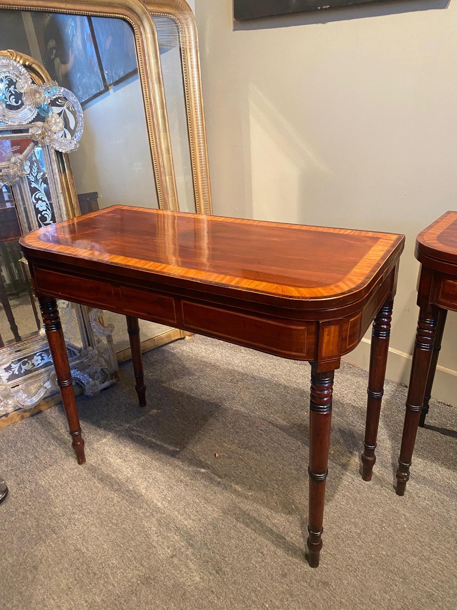 English Pair of Regency Period Mahogany Games/tea tables