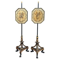 Pair of Regency Period Neoclassical Regency Pole Screens Rockefeller Provenance
