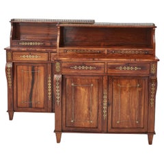 Paar Chiffoniers aus Rosenholz und Messing mit Intarsien aus der Regency-Periode