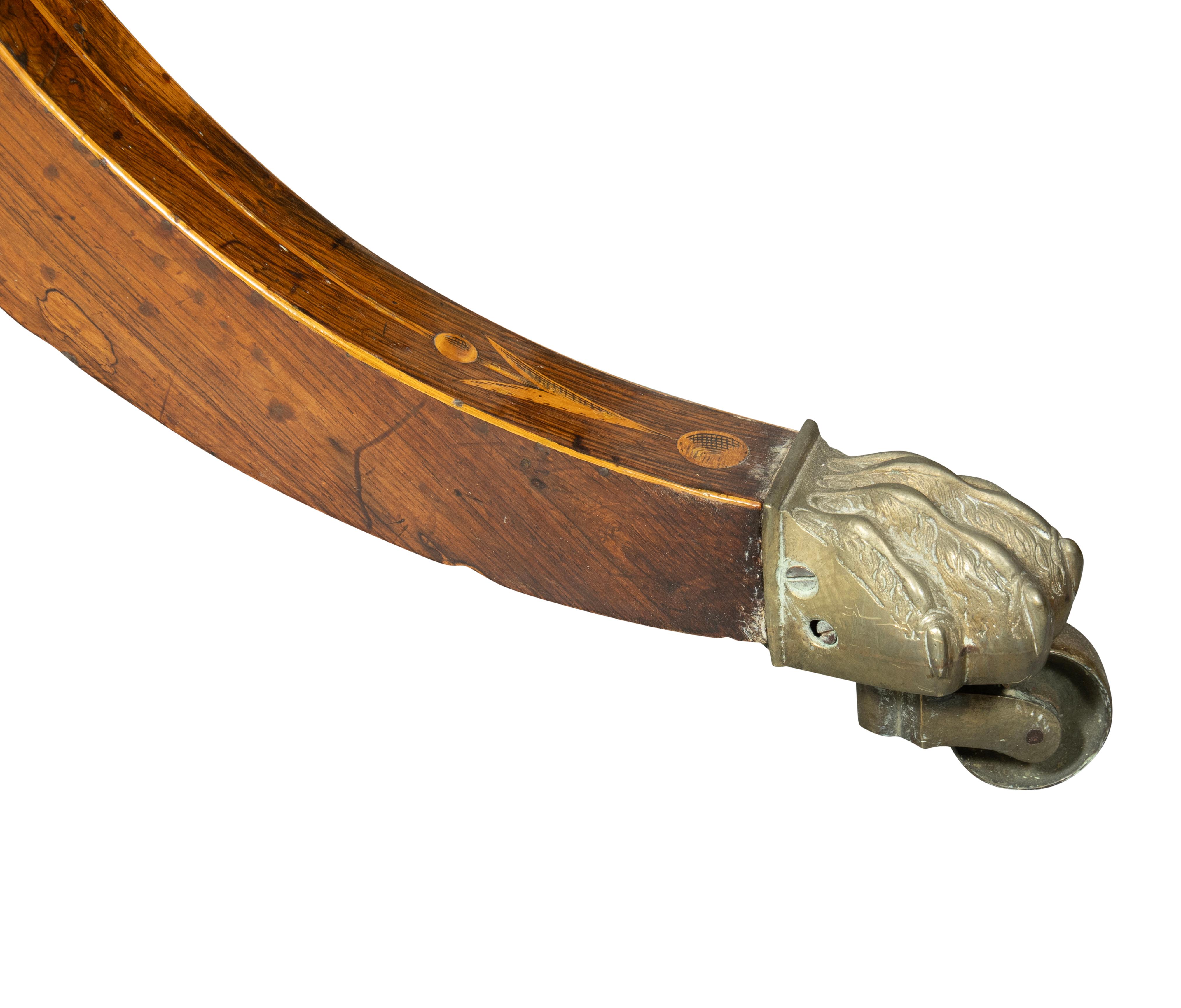 Paire de tables de jeu Regency en bois de rose et buis incrusté en vente 8
