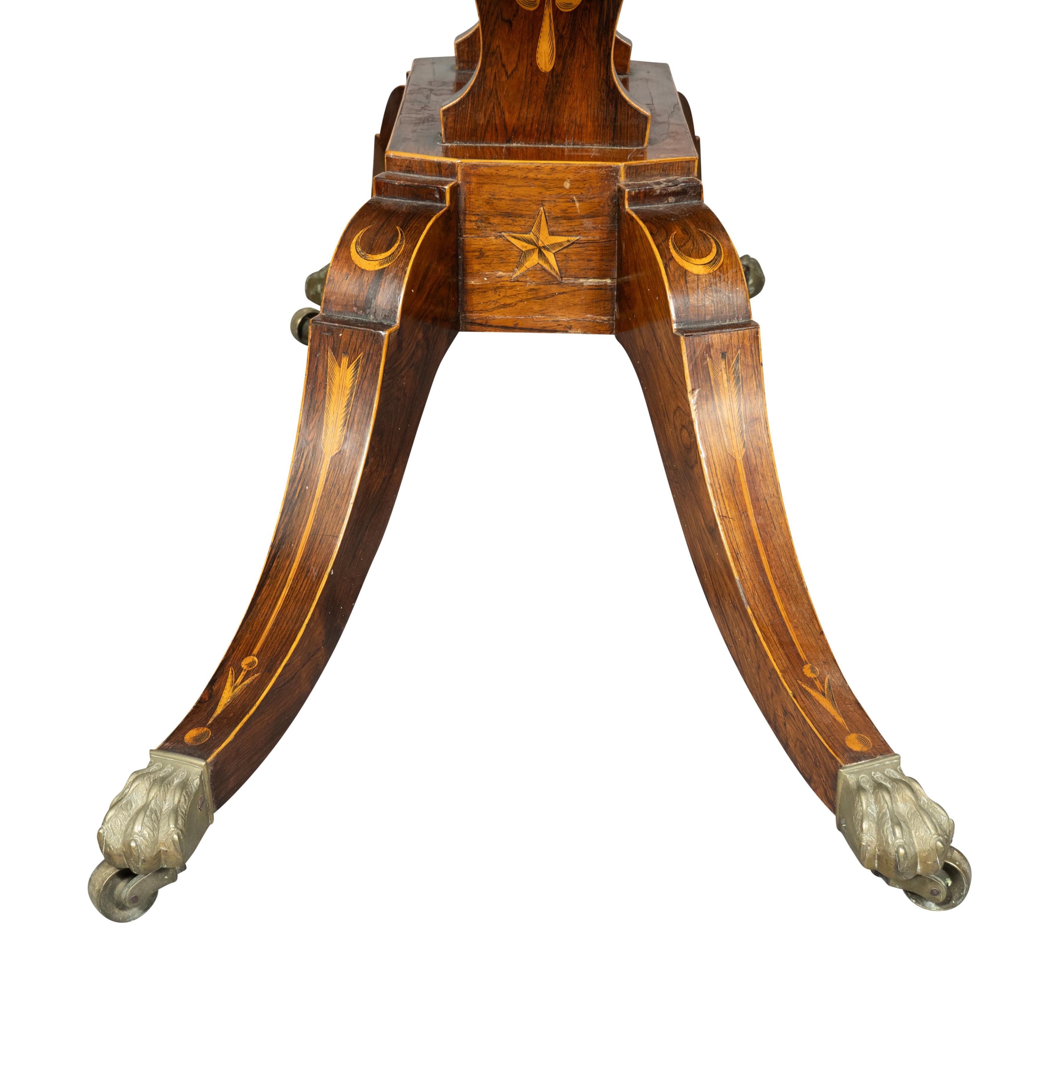 Paire de tables de jeu Regency en bois de rose et buis incrusté en vente 13
