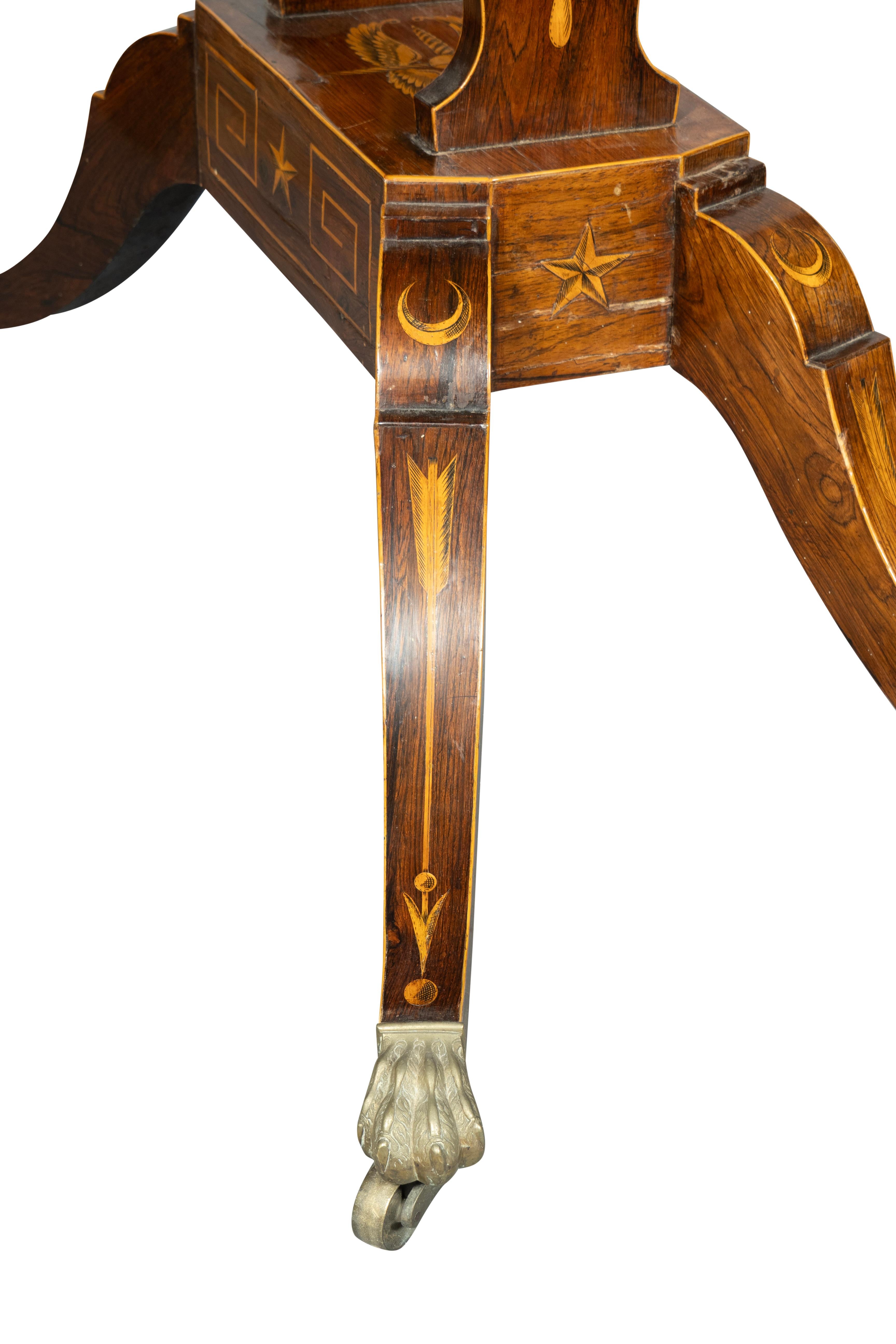 Paire de tables de jeu Regency en bois de rose et buis incrusté en vente 14