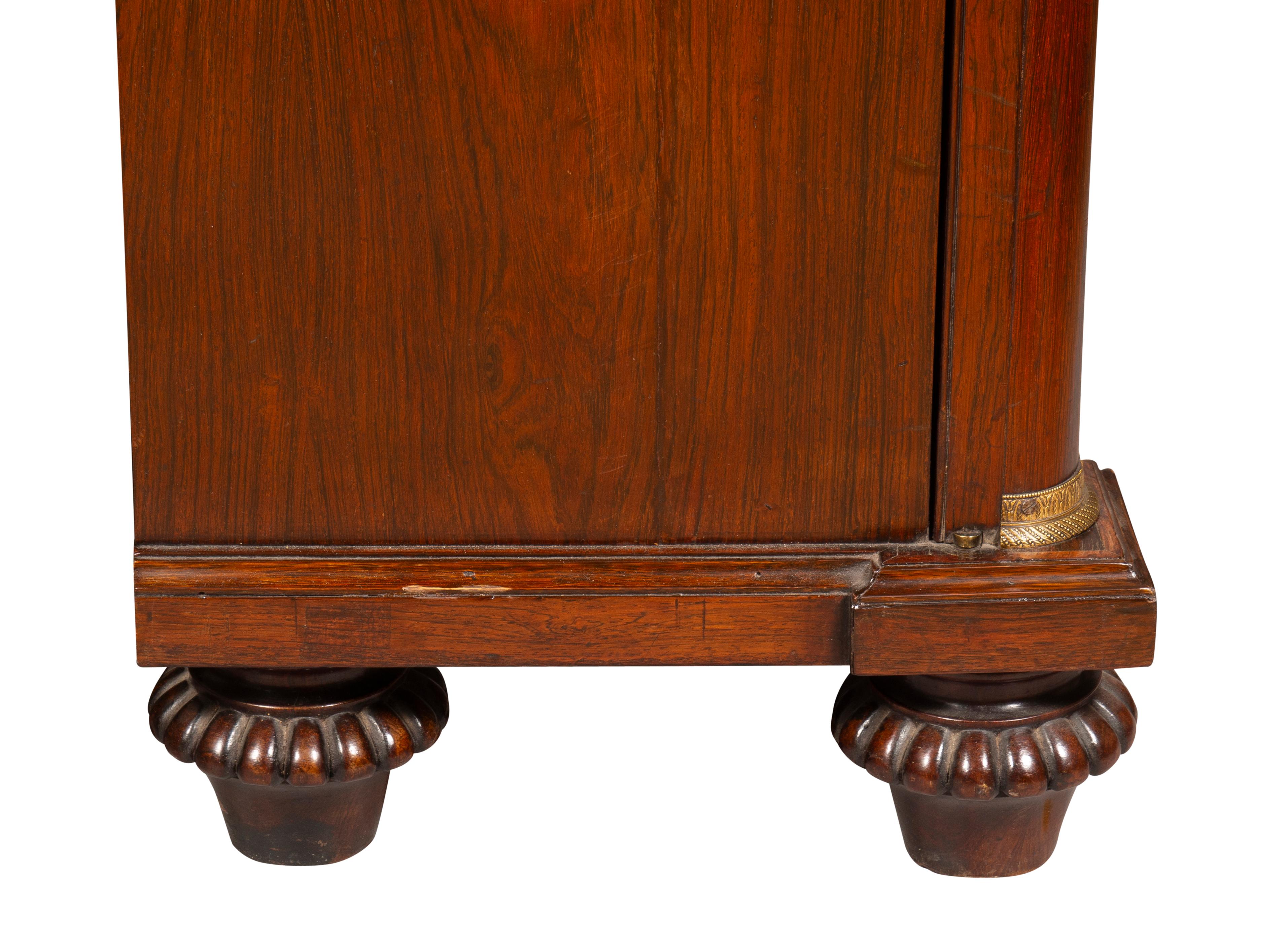 Pair Of Regency Rosewood And Brass Inlaid Cabinets. For Sale 7