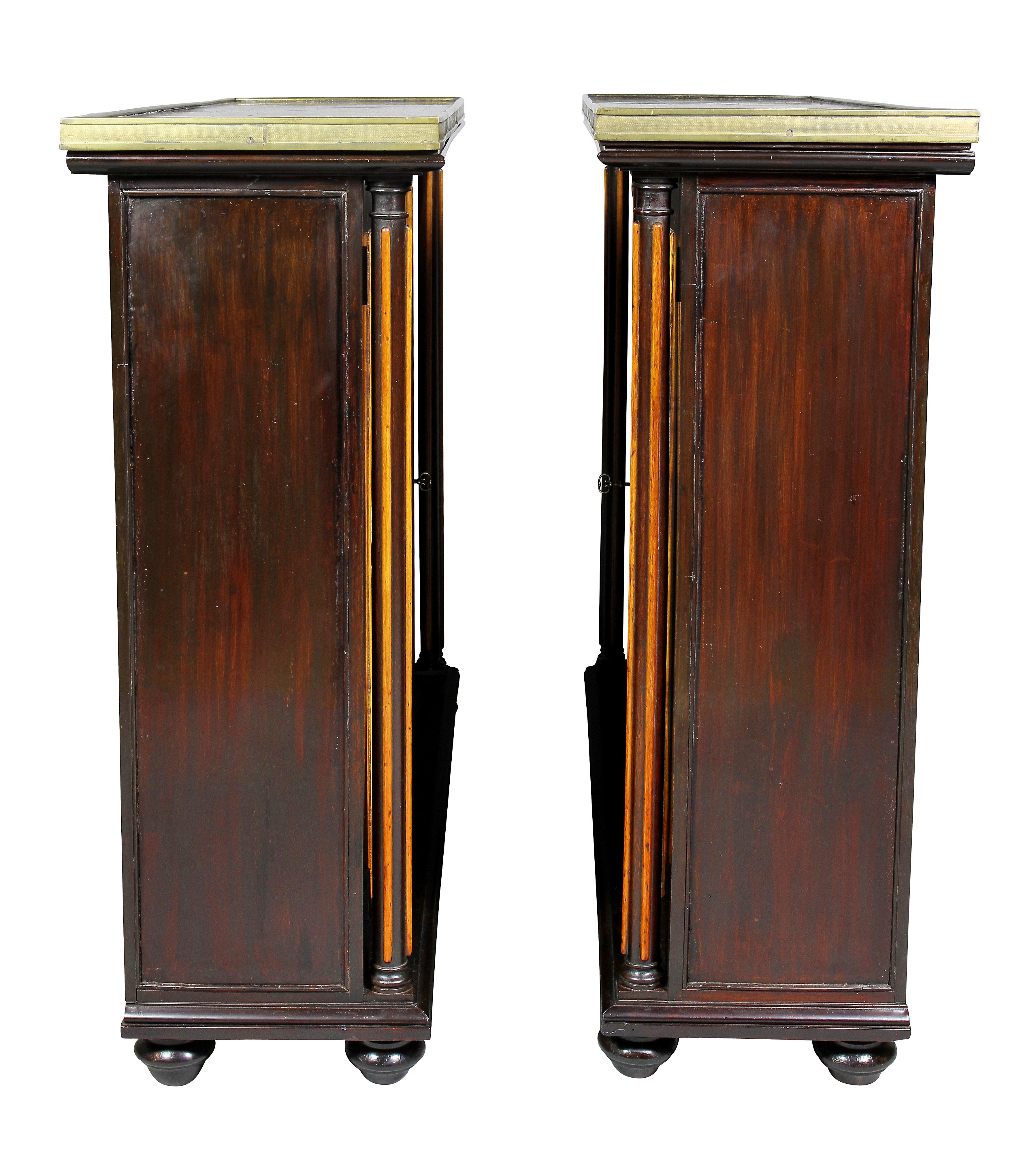 Pair of Regency Rosewood and Satinwood Cabinets / Credenzas 4