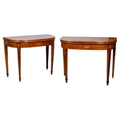 Pair of Regency Rosewood and Satinwood Games Tables