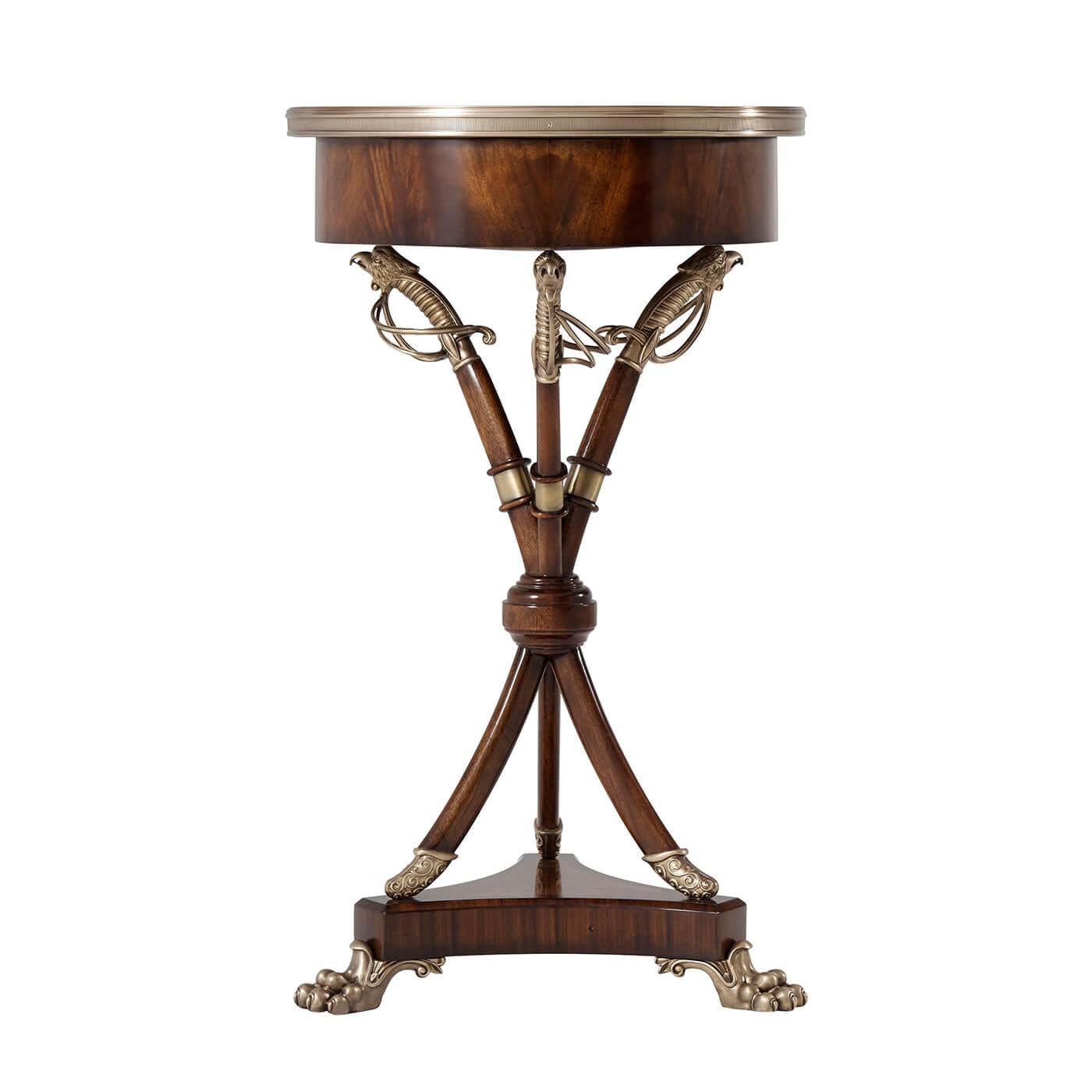 Contemporary Pair of Regency Sabre Leg Side Tables For Sale