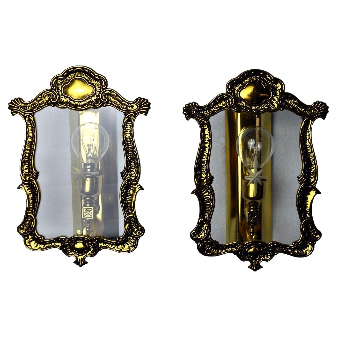 Pair of Regency Sconces, Cut Glass, Italy, 1980