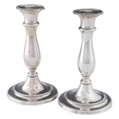 Pair of Regency Silver Candlesticks Sheffield 1811