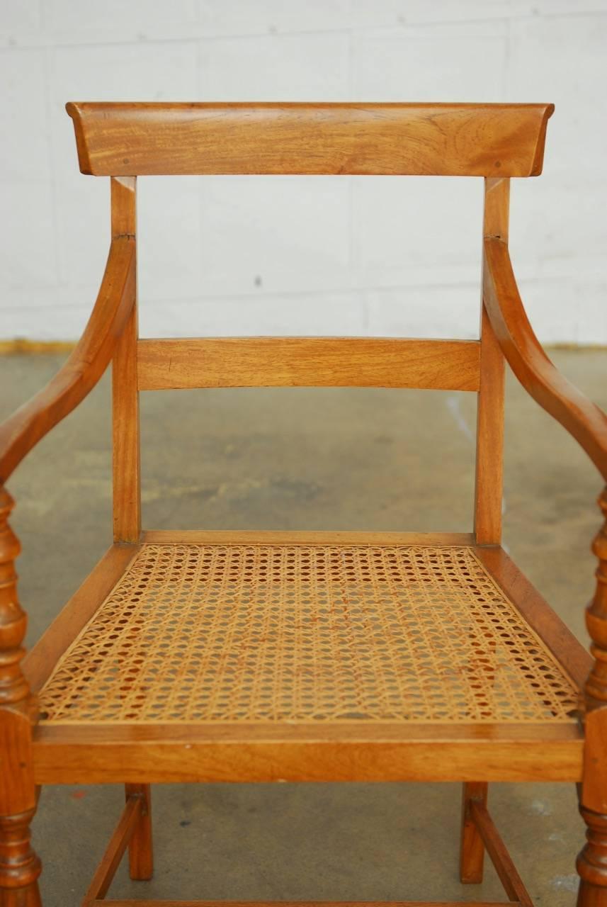 Pair of Regency Style Anglo-Indian Colonial Armchairs 8