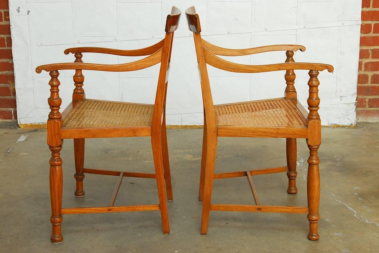 Pair of Regency Style Anglo-Indian Colonial Armchairs 2