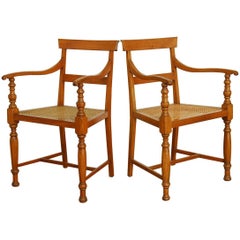 Pair of Regency Style Anglo-Indian Colonial Armchairs