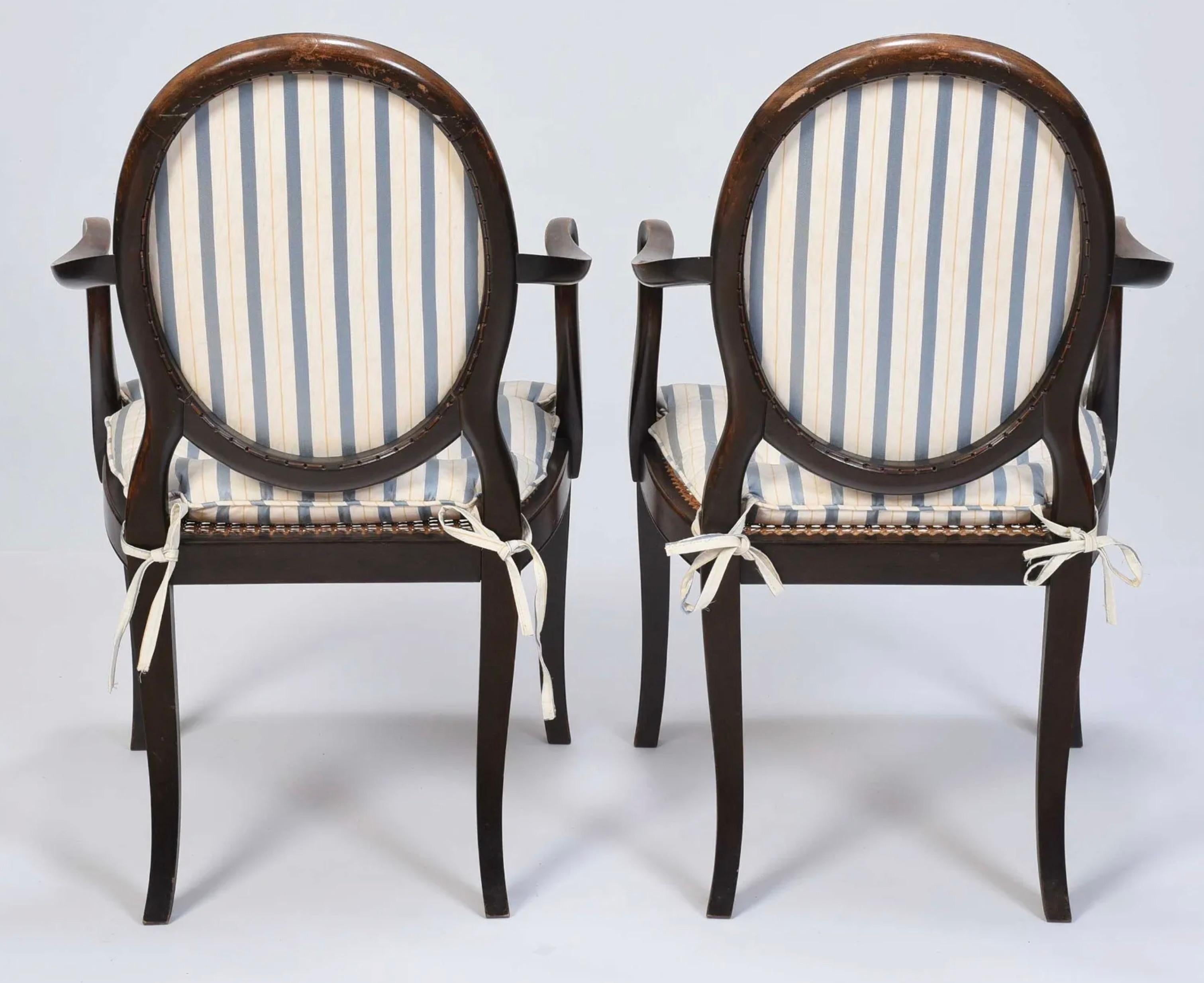 Pair of Regency Style Arm Chairs In Good Condition For Sale In New York, NY