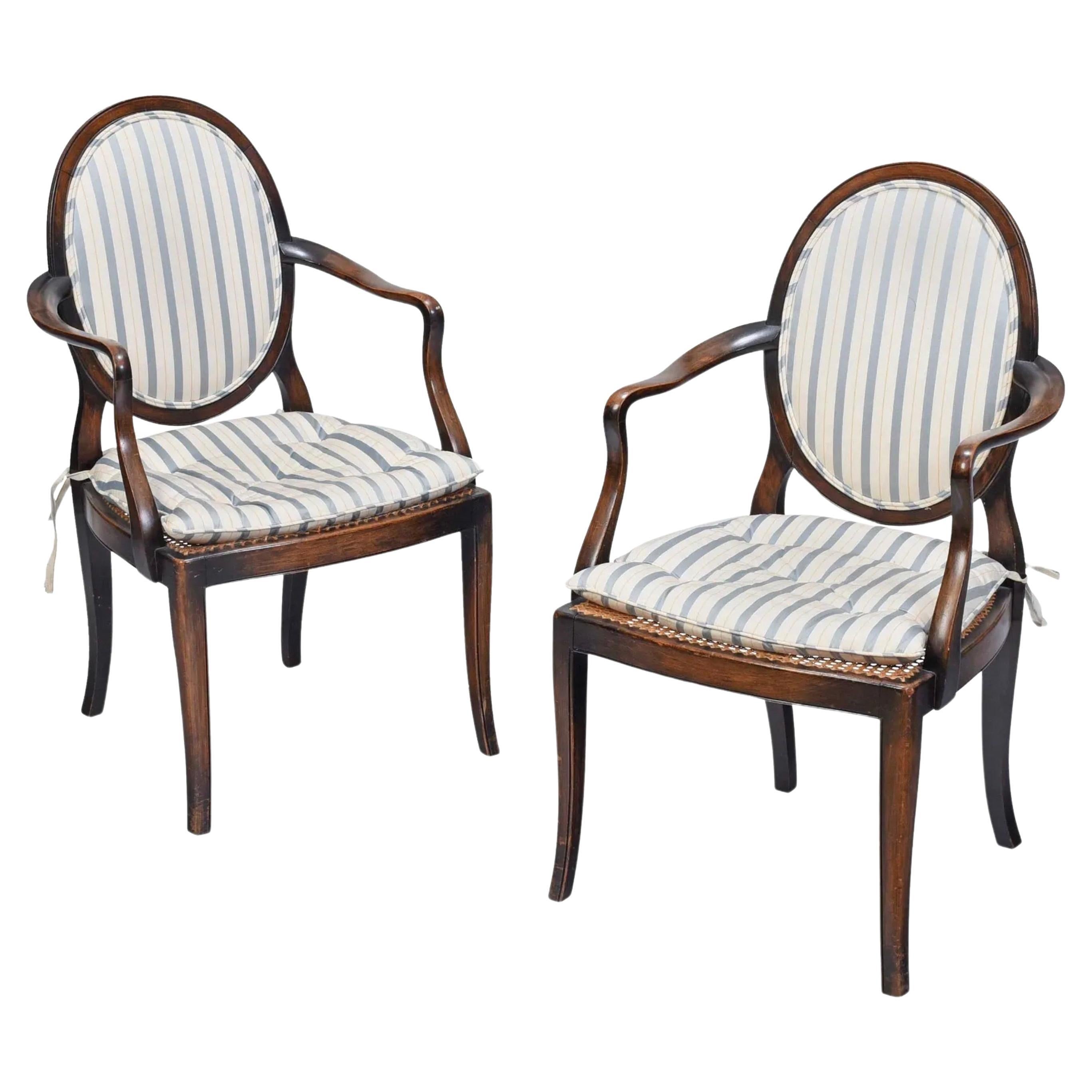 Pair of Regency Style Arm Chairs For Sale