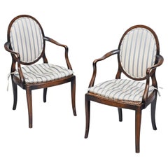 Vintage Pair of Regency Style Arm Chairs