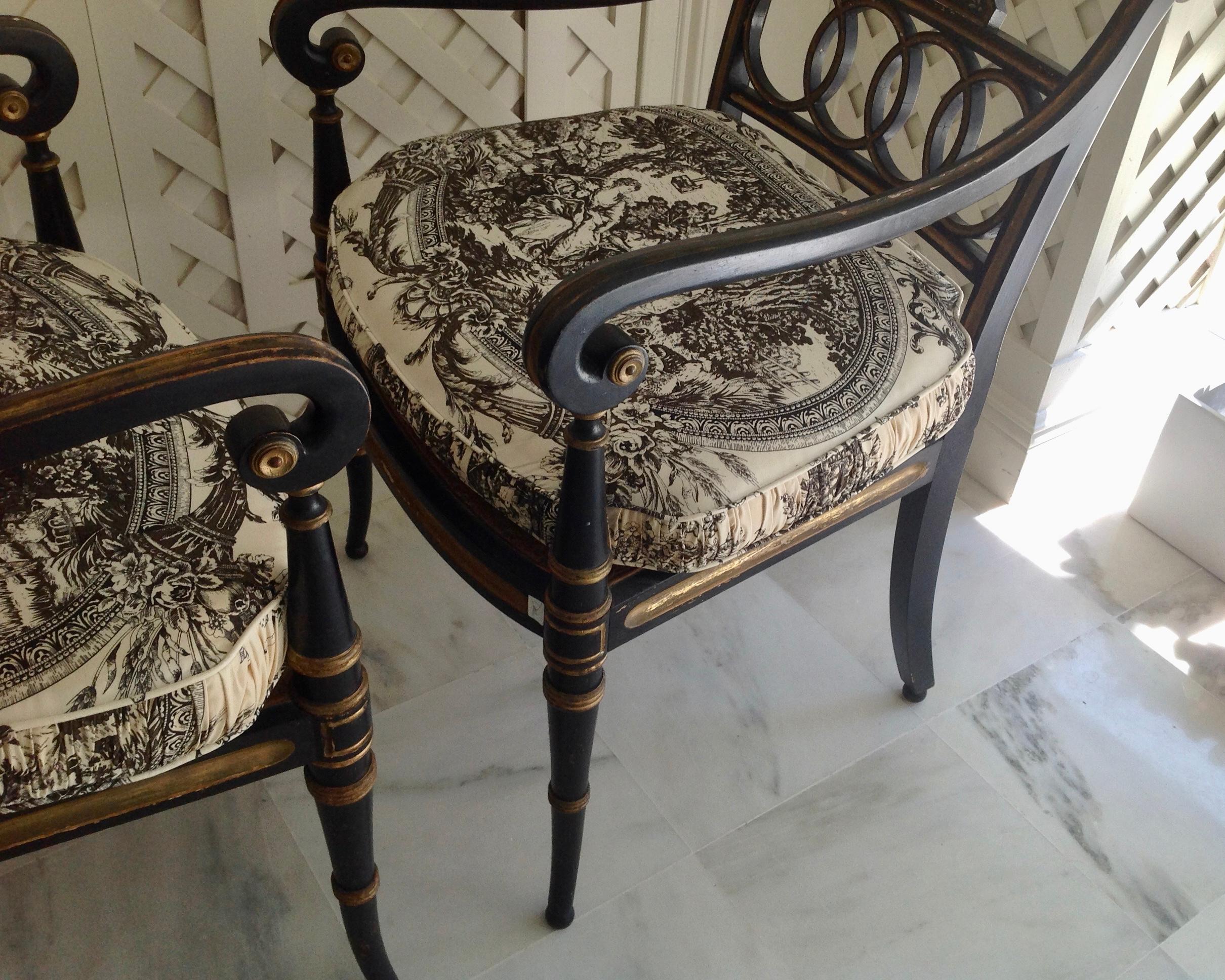 Pair of Regency Style Armchairs 4