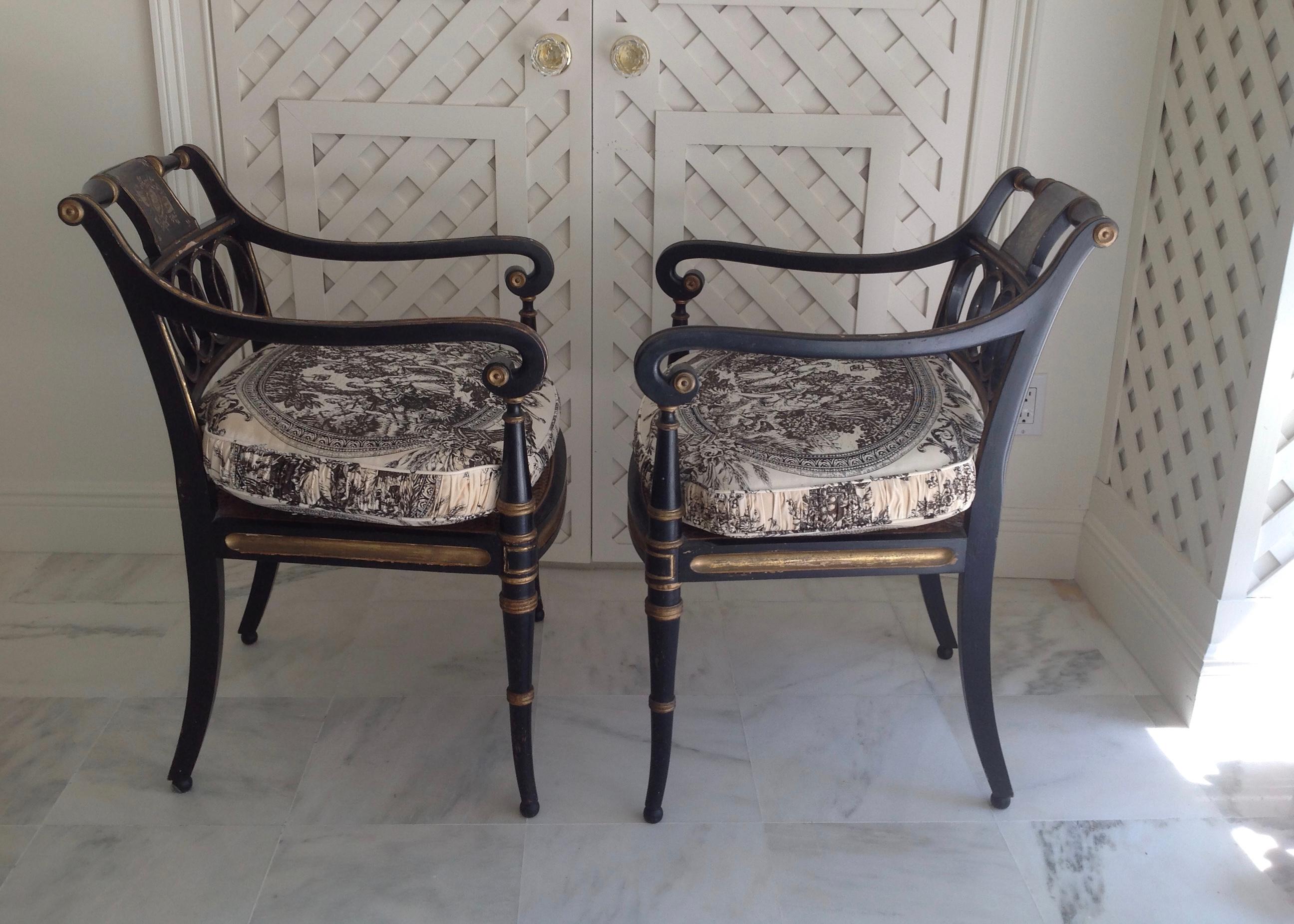Pair of Regency Style Armchairs 1