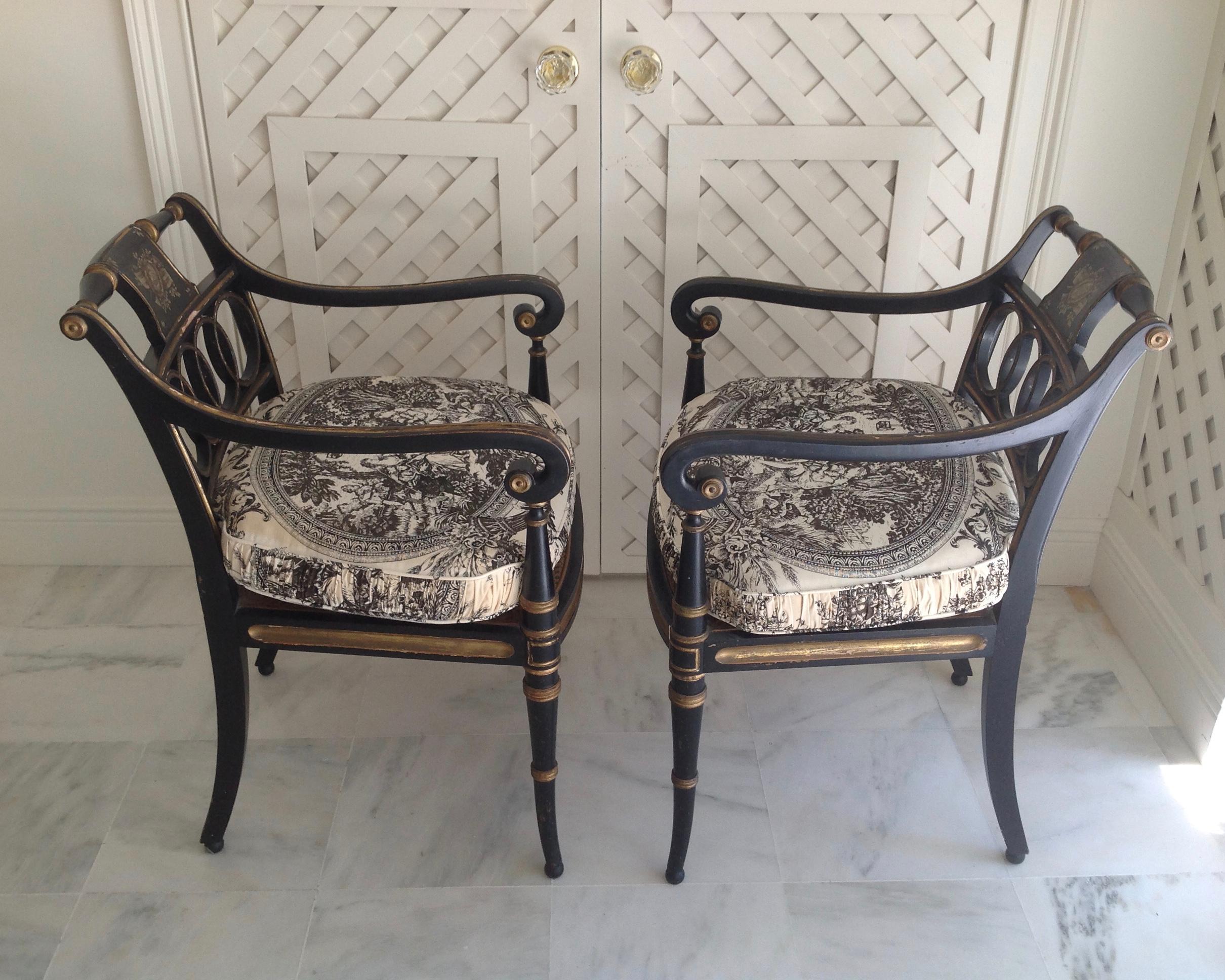 Pair of Regency Style Armchairs 2