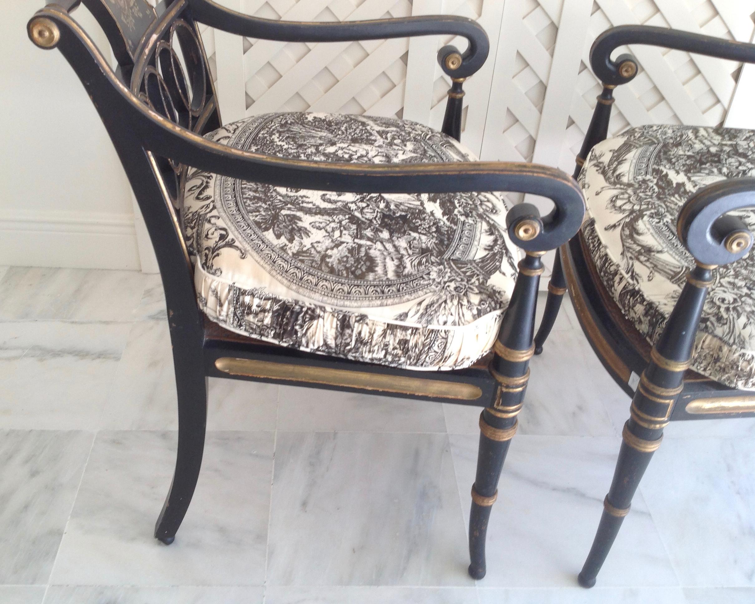 Pair of Regency Style Armchairs 3